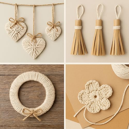 Image of LITO LINEN AND TOWEL 100% Cotton Twine Macrame Thread | Natural Cotton String for Cooking, Baking, Wrapping, Crafts, DIY Garden Decor & Gift Packaging (Natural, 11PLY- 200 FEET- Pack of 5)