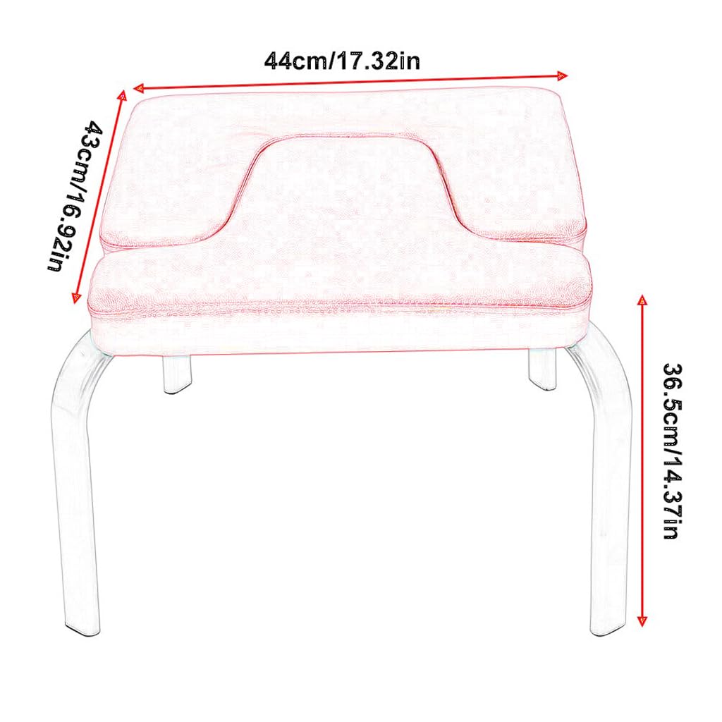 Sedia da Yoga,Sgabello Rovesciato con Struttura in Metallo,Sedia Rovesciata per Adulti con Cuscino del Sedile Ispessito in Pelle PU,Sedia per Pilates, Rosso