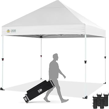 CROWN SHADES Commercial 10x10 Pop Up Canopy,Canopy Tent,White