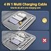 NOHON Multi Charging Cable, 4 in 1 Universal Fast Charging with USB A/USB C to Type C 65W 27W PD, 4Ft Nylon Braided Multiple Connectors Compatible with iPhone 17 16 15 iPad Android Laptop