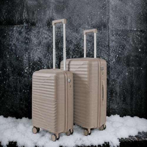 Image of 3G VACANZA Trolley Bags Hard Case Polypropylene, 4 Spinner Wheels, 360 Degree Wheeling Carry on Luggage, Travel Bag, Suitcase for Travel, Trolley Bags for Travel 28 in Khaki