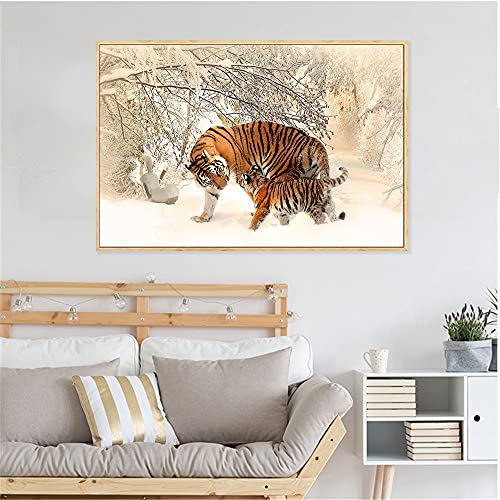 Peinture diamant 5D grand format animal pour décorer les murs du salon avec un art en strass
