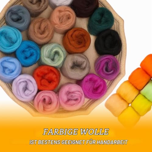 HONQX Filzwolle Set 36 Farben für Trocken- und Nassfilzen – Bild 4