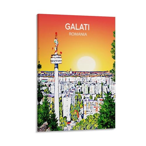 IkiCk Galati Romania Art Poster Sunset Poster Canvas Artwork Prints