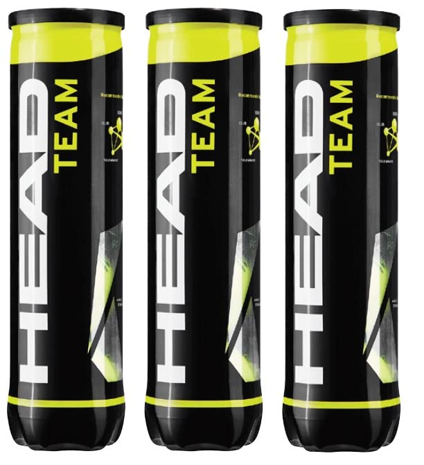 2022 Head Team Tennis Balls Pack of 12 (3 Tubes of 4)