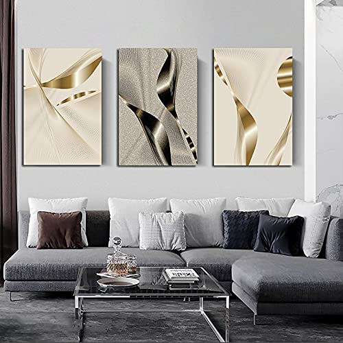 Affiches modernes de salon et peinture sur toile abstraite doré nordique 70x100