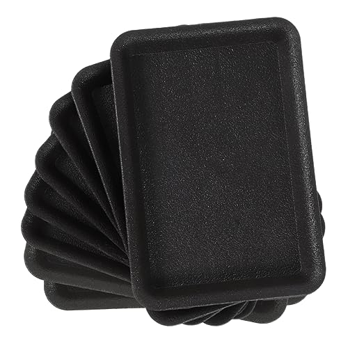 Toddmomy Lot De 8 Soucoupes pour Plantes D’intérieur Et Extérieur, Plateaux De Récupération D’Eau Rectangulaires en Plastique Noir, Supports Stables pour Pots De Fleurs, Bacs Drainage Jardin Patio