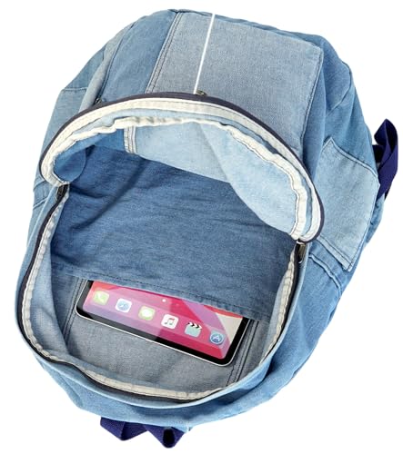 YunZh Denim Backpack Casual Style Lightweight Jeans Backpacks Classic Retro Travel Daypack3