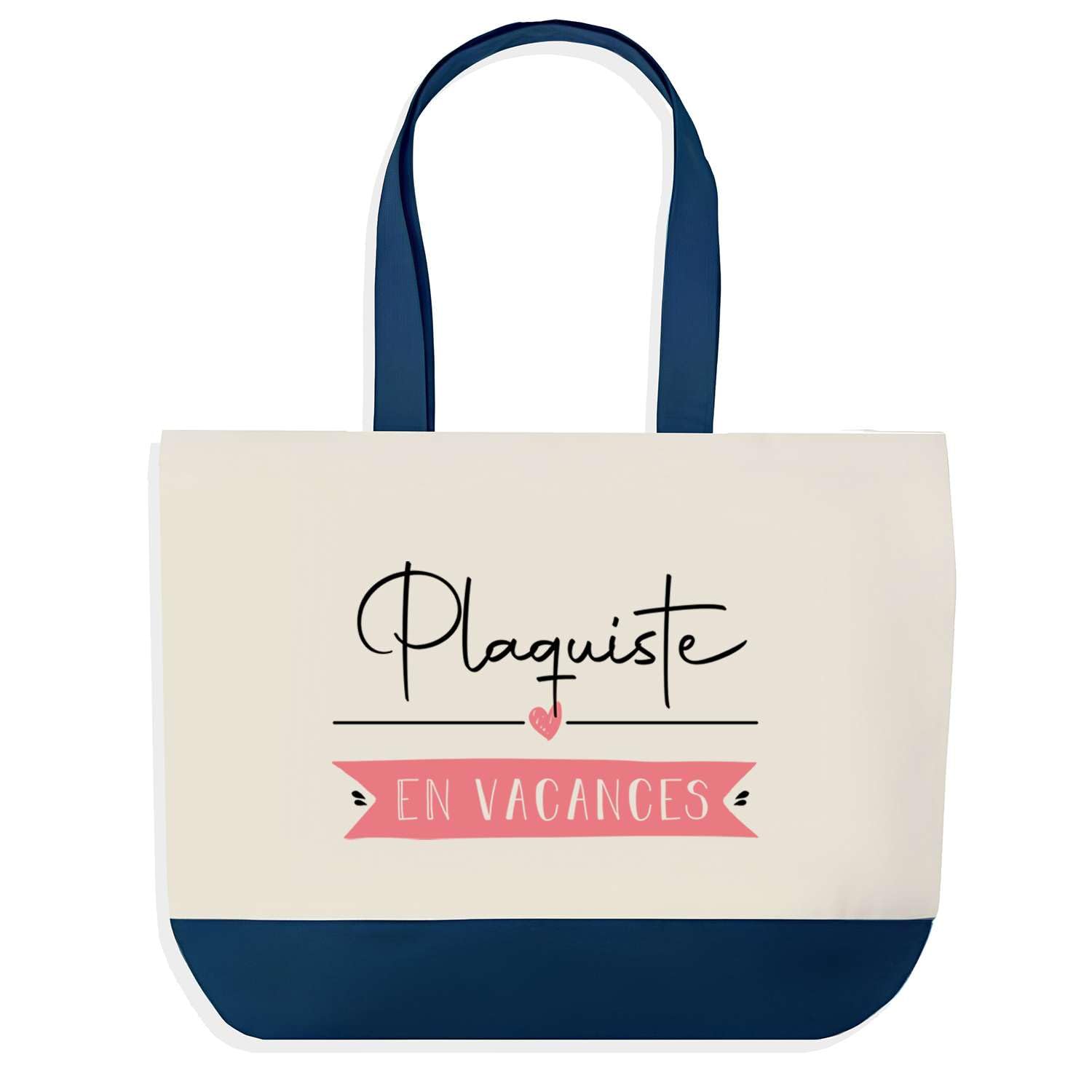 Grand sac de course provision bleu Planetee plaquiste cabas plage - 5