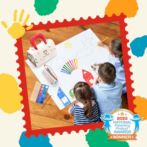 AMOSTING Art Supplies, Art Set Drawing Painting Kit 105 PCS with Crayons, Colored Pencils, Watercolor Cakes, Sketch Pads, Markers, Sharpener, Arts and Crafts Gift for Kids Girls Boys Ages 4-6-8-12