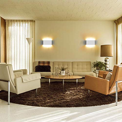 KAWELL 12W Modern Wall Lamp LED Wall Light Up Down Aluminum Wall Wash Lights Waterproof IP65 Outdoor Indoor for Bedroom Living Room Bathroom Stairs Porch Corridor Hallway, White 3000K - Image 3