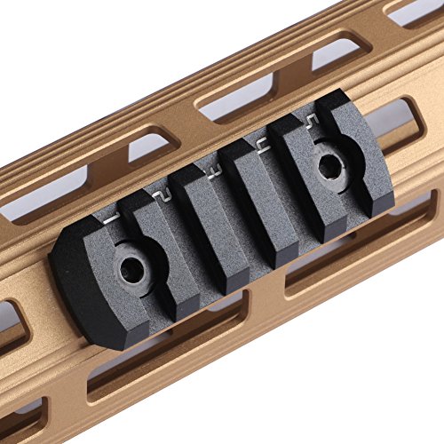 TuFok Mlok Picatinny Rail Sections - Mlok Rail Adapters, Low Profile Picatinny Rail Mounts(5-Slot,Black,2 Pack) - Thumbnail 2