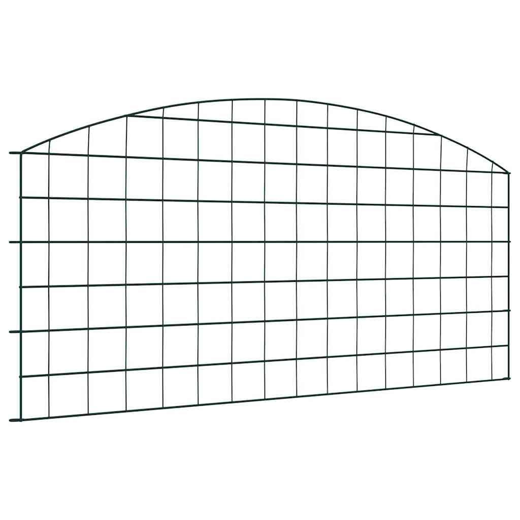 Set di 5 recinzioni per stagno, 100 x 50 cm, in acciaio verde, design moderno, robusto e durevole, per giardino, terrazza e balcone, recinzione da giardino