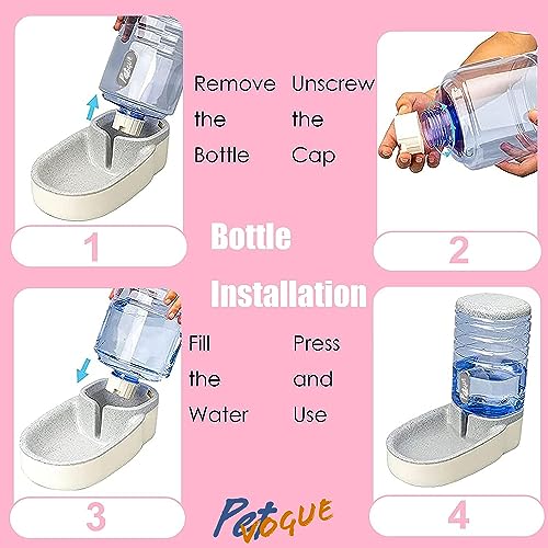 Image of PetVogue Twin Deluxe Plastic Pet Bowl, Food Feeder & Water Feeder, Feeding Stations, Dispenses Dog Food or Cat Food for Dogs Cats & Pets (Blue)