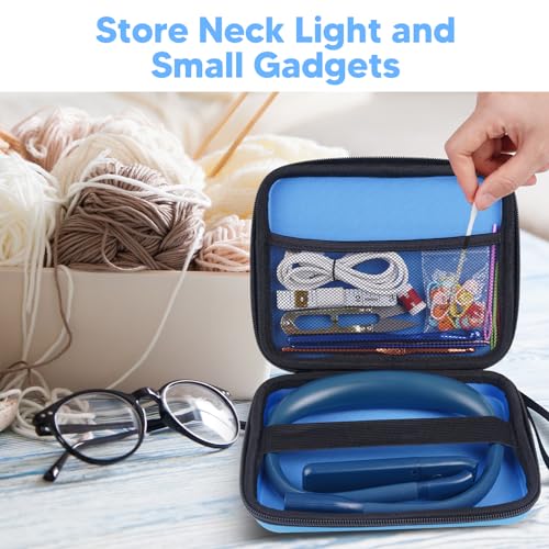 Image of Storage Case for EastPin Neck Light (Case Only), Zipper Carring Box with Organizer Pouch for Cable, Glasses, Reading Accessories Book Page Holder Bookmarks and Craft Knitting Crochet Sewing Supplies