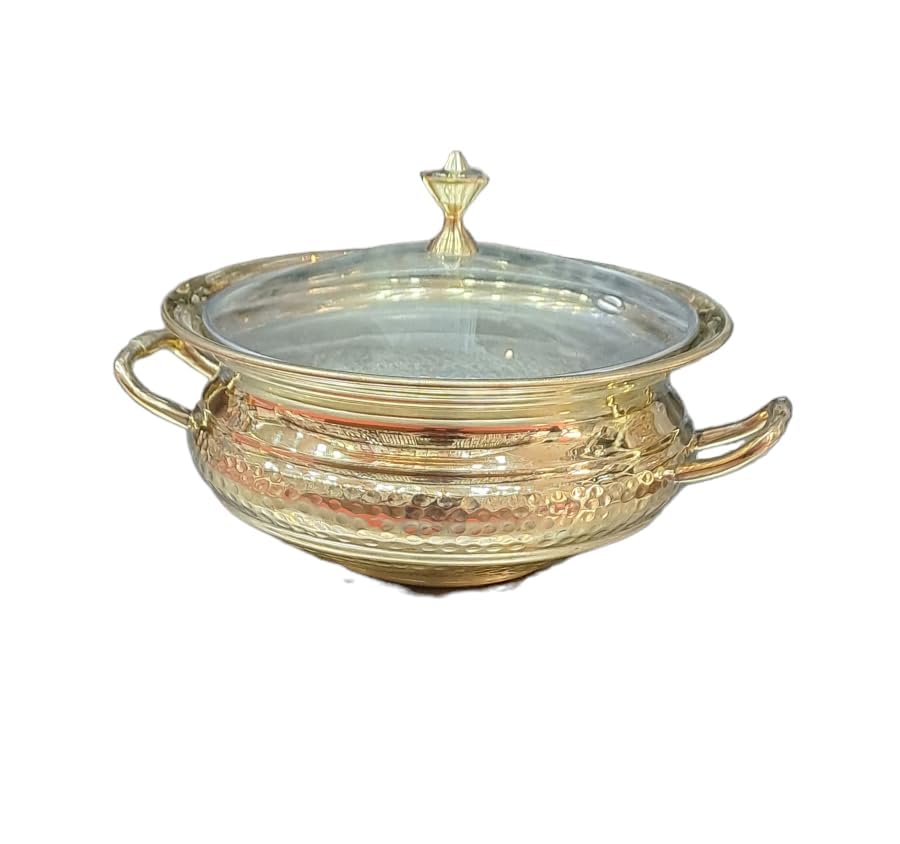 Handi en laiton 1,5 l récipient de cuisson martelé traditionnel