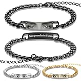 Materiales y artesanía superiores: Esta pulsera personalizada está hecha de acero inoxidable con elementos de cadena cubana, lo que la hace resistente al desgaste, a la corrosión y duradera. La impresión y el grabado de alta precisión garantizan que los detalles de los ojos y la textura de la foto se presenten con claridad, garantizando la calidad del producto