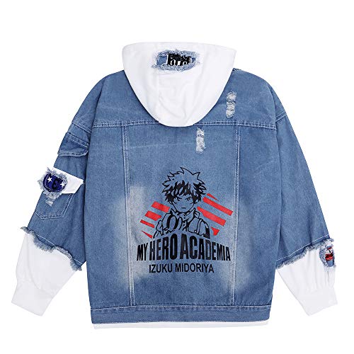 Midoriya Izuku Deku Denim Jackets Coats Todoroki Shouto Denim Jackets (Midoriya Izuku Denim Jackets, L)