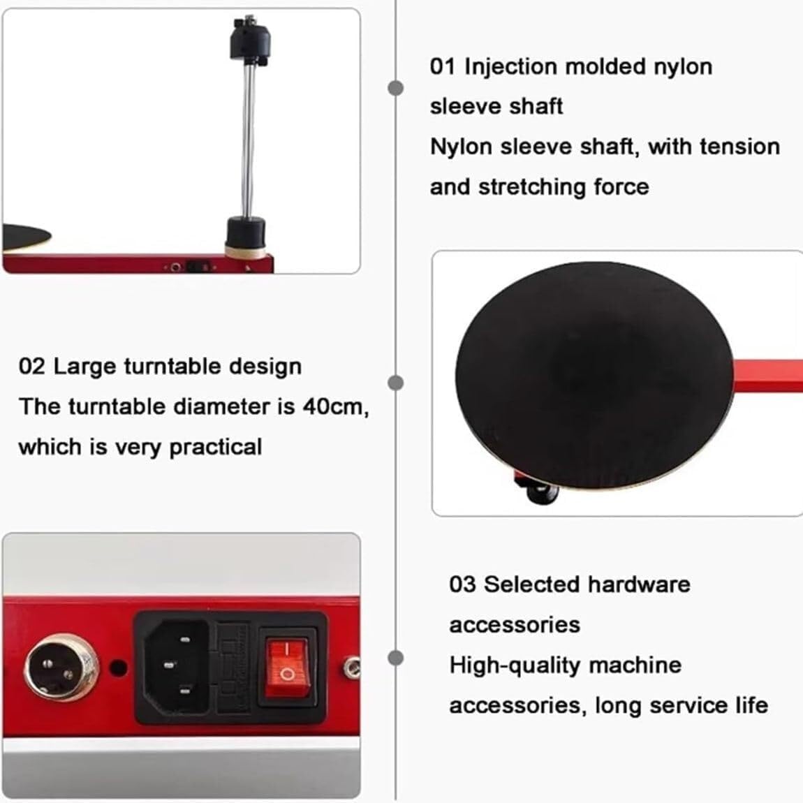 Electric Pallet Wrapping Machine Dispenser Table Top, Electric Flatbed Stretch Film Wrapping Machine, Speed ​​30 RPM, Turntable Diameter 40cm(Electric)