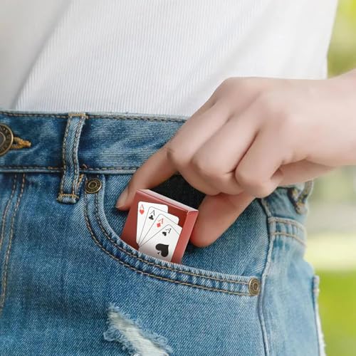 Ethlomoer 3er-Pack kleines Spielkarten-Deck mit Standard-Pokerkarten, perfekt für Reisespiele und Partys, Miniatur-Geschenk für Kartenspieler in Großbritannien – Bild 4