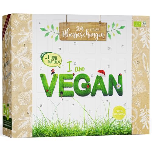 BOXILAND® Calendario de Adviento Orgánico 2025 Vegan [24 DELICIAS VEGANAS ORGÁNICAS] – Calendario navideño de alimentos – Calendario vegano Healthy Food & Bio Snacks