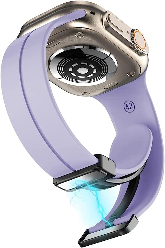 Image of Printme Silicone Sport Band Compatible with Apple Watch 38mm 40mm 41mm 42 mm 44 mm 45 mm 49 mm, Magnetic Clasp Adjustable Strap Compatible for iWatch Series SE Series 1-8