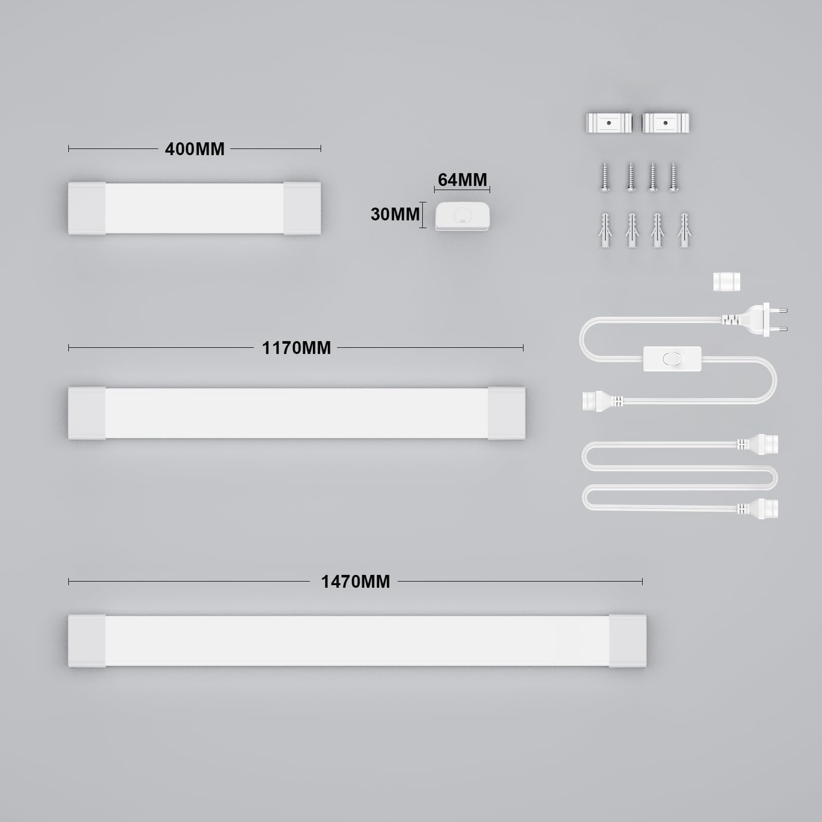 Modlicht LED Feuchtraumleuchte 120CM mit Stecker Plug, 36W 4000k Neutralweiß 4000Lumen Verbindbar Deckenleuchte Feuchtraum Flach, Werkstattlampe Wasserfest IP65 Wannenleuchte für Keller Garage