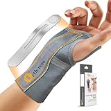 Orth-rem Elastic Wrist Support Brace for Left Hand with Removable Aluminum Splint – Adjustable & Breathable Neoprene Brace for Typing, Gaming, and Daily Use – Fits Men & Women (Gray, Left Hand/Large)