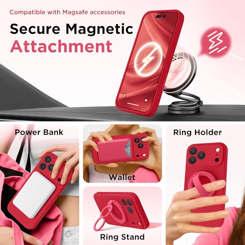 Image of GolbinBox Magnetic for iPhone 17 Pro Max Case, Silicone Cover, Red