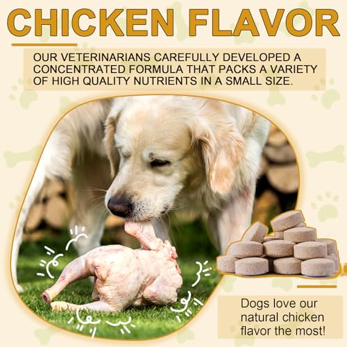 JSBNQRMZ Allergie Tabletten für Hunde,180 Tabletten für Verdauung, Milben Hund Tabletten,Immunsystem, Haut & Fell Allergien bei Hunden, erhält die Darmgesundheit- lindert saisonale Allergien