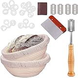 10 Inch Round Bread Banneton Proofing Basket Set of 2, Bread Baking Kit Sourdough Proofing Basket fo