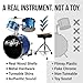 Music Alley 3 Piece Kids Drum Set with Drum Sticks & Drum Throne Seat