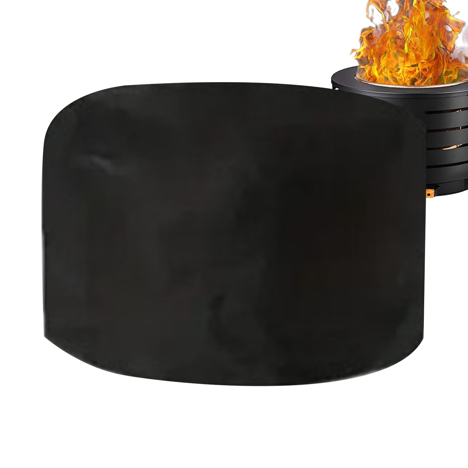 Outdoor Fire Pit Cover - Waterproof 210D Oxford Fabric, Heavy Duty Round Shield, Windproof Drawstring Secure Guard, Durable Patio Fireplace Storage Cover | Reliable Weather Protectio — view 11