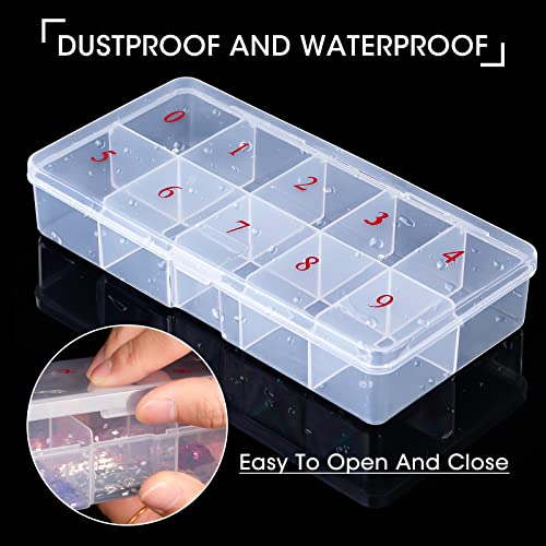 Ranrose Nail Tip Box Plastic Nail Organizer Storage Boxes Empty False Nail Tips Art Tips Storage With 10 Grid Boxes Nail Containers For Nail Tech #TOP3