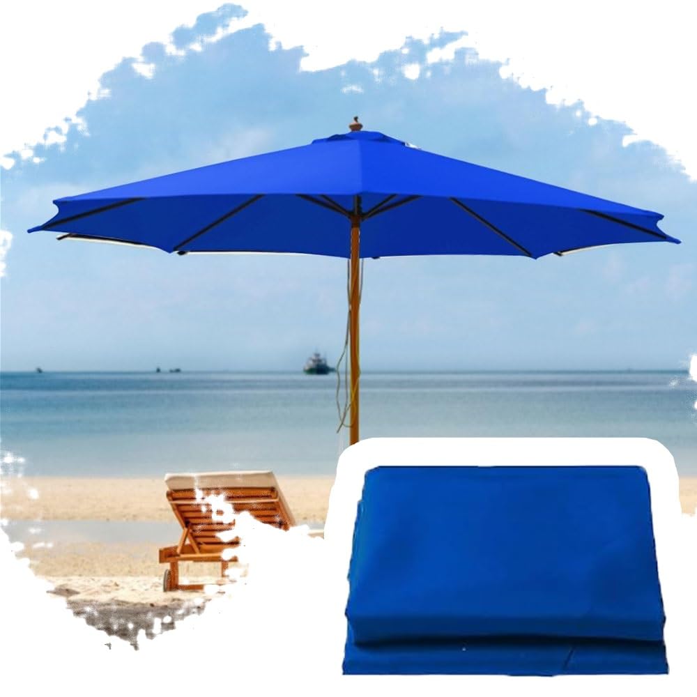 Telo di Ricambio per Ombrellone da 350cm per Ombrellone da Giardino, Ombrellone da Mercato, Telo di Ricambio Blu per Ombrellone, Telo Protettivo Anti-UV(8/2.5m-8.2ft)