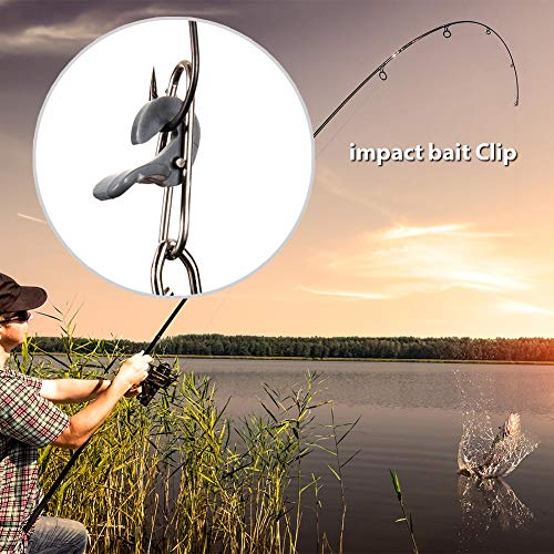 Ganchos de peixe limpos, 10 peças de aço inoxidável, clipe de isca de impacto, acessórios de desacop