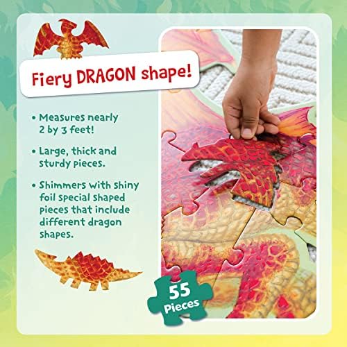 Peaceable Kingdom Dragon Puzzle – Floor Puzzles for Kids Ages 5 & Up – Includes 55 Sturdy Pieces & Carrying Case with Corded Handle 4 51XPu0aJlfL. AC