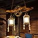 Produktbild Retro Hängelampe Vintage Pendelleuchte Holz Metall Pendellampe E27 Höhenverstellbar Droplight Schmiedeeisen Gear Hängeleuchte Industrie Kronleuchter Esszimmer Küche Deckenlampe Café Bar Deckenleuchte