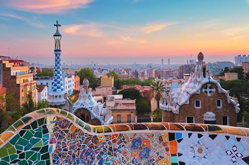 Fondo fotográfico 7x5 pies con diseño Barcelona Spain miniatura 4