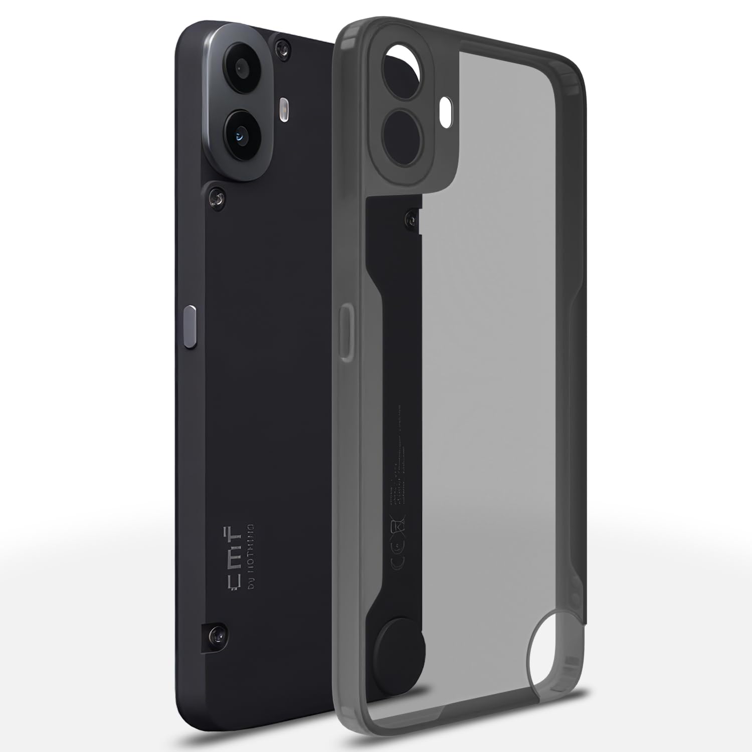 Pikkme Translucent Clear Back Cover Flexible Bumper Case Shockproof Protective Silicone Thin Cover for CMF by Nothing Phone 1 (Black) (B0D9M4GN45) Amazon Price History, Amazon Price Tracker
