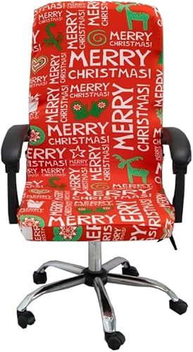 Fundas para silla de oficina de Navidad, funda protectora universal elástica para silla de jefe de respaldo alto moderno y sencillo (XMAS05, M) disponible en Yaxa Peru