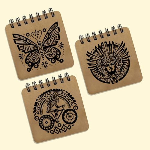Image of Papero Pocket Size Sketch Book Pack of 3 | 140 GSM Thick Paper | 10 x 10 cm Mini Sketchbook | 40 Sheets Each | Portable Drawing Book for Sketching, Doodling & Journaling Tribals
