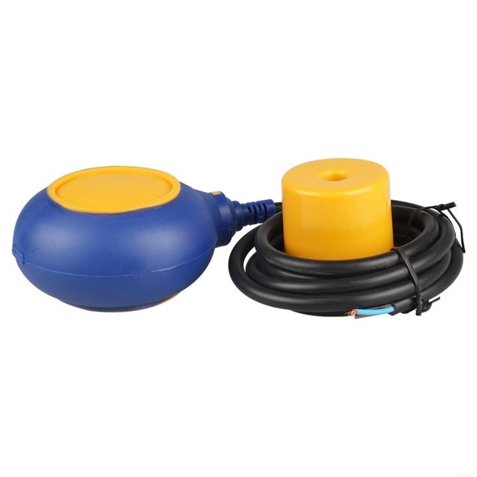 CS1-RAB-05 CS1-RAB-05 - Interruptor de flotador para control de nivel de agua, rango de medición de 0-30 m hasta 80 °C, para edificios y gestión de bombas, color azul y amarillo