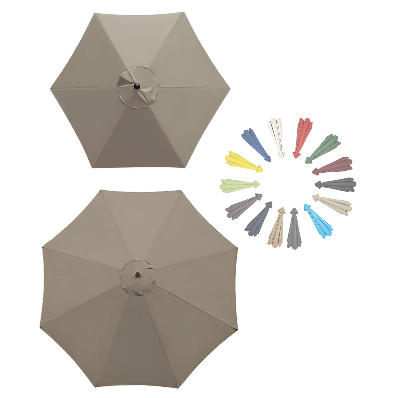 GZDXBF Replacement Canopy Top, Replacement Parasol Fabric Cover Anti-Ultraviolet Replacement Parasol Cover(Top color,8 RIBS: 300CM/9.8FT)