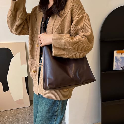Bolso de hombro de gran capacidad en PU liviano con compartimentos organizadores 6