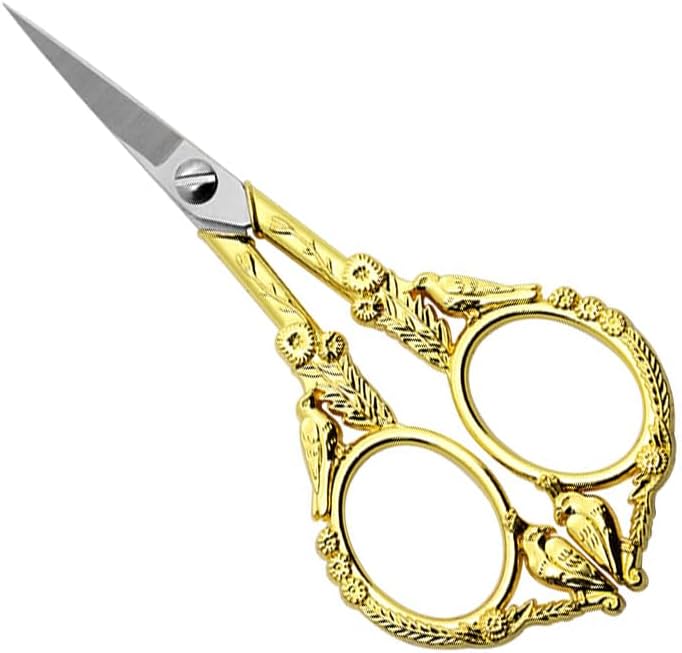 Miniatura 5 de Tijeras de acero inoxidable estilo vintage para diversas artesanías como punto de cruz, bordado, costura. Ideal para trabajos de arte de bricolaje,