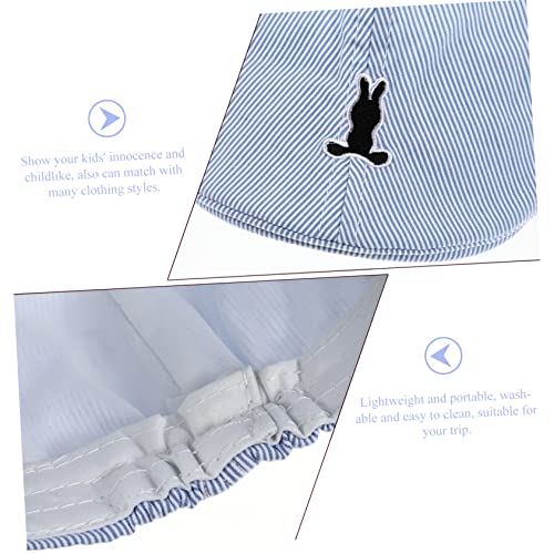 Striated Rabbit Beret Hat Soft and Breathable Beret for Boys for All Seasons and Outdoor Use Comfortable Rabbit Design Blue4