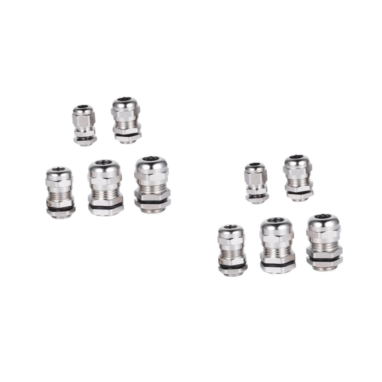 STOBAZA 2sets 5pcs Metal Cable Gland Connector Cable Fixing Joints for Machinery Control Boxes Distribution Panels and Electrical Appliances Easy to Use and 5pcs*2