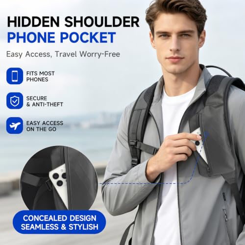 Image of SWICKY Travel Backpack for Men, TSA Approved Carry on Backpack Fits 15.6 Inch Laptop, Water Resistant Large Weekender Backpack for Travel Business Commute