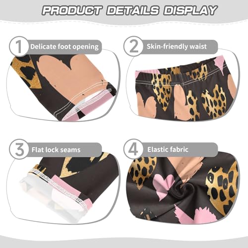 Bolaz Toddler Girls Leggings Printed Yoga Pants Leggings Leopard Heart for Kids3